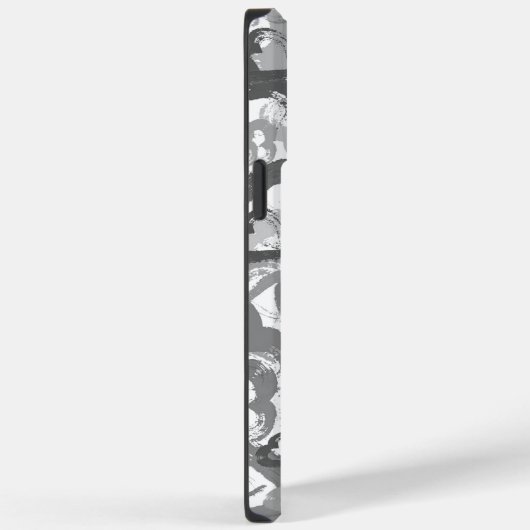 Grijs Abstract Harten iPhone Case 14 (Achterkant / Rechts)