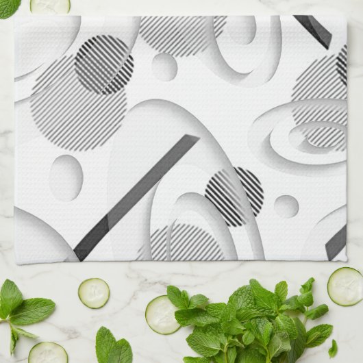 "Grijs Abstract" keukenhanddoek (Gevouwen)