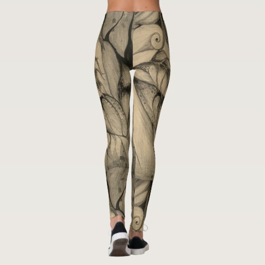 Grijs abstract leggings (Achterkant)