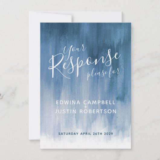 Grijs abstract modern kunst bruiloft antwoord RSVP Kaart (Voorkant)
