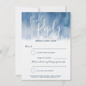 Grijs abstract modern kunst bruiloft antwoord RSVP Kaart (Achterkant)