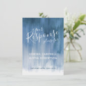 Grijs abstract modern kunst bruiloft antwoord RSVP Kaart (Staand voorkant)