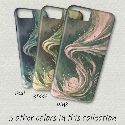 Grijs Abstracte Kunst Water Swirl Waterverf Canvas Case-Mate iPhone Case