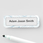 Grijs abstracte lijnnaamlabel naamplaatje (In situ)