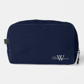 Grijs Achternaam Over Bord Grijs Monogram Op Deep  Toilettasje (Voorkant)