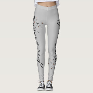 Grijs Adem Inhalen Paardenbloem Inspirerende Yoga Leggings