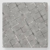 Grijs afbeelding verdeeld in rechthoeken, helderdr stenen onderzetter (Voorkant)