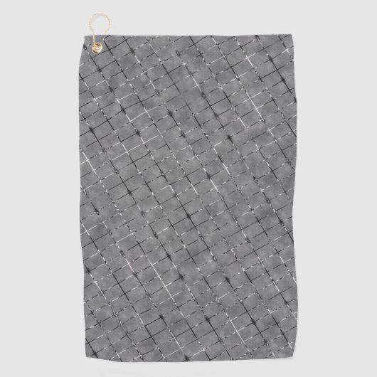 Grijs afbeelding verdeeld in rechthoeken, lijndraa golfhanddoek (Voorkant)