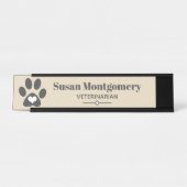 Grijs afdrukken en hart bureau naambordje (Voorkant)