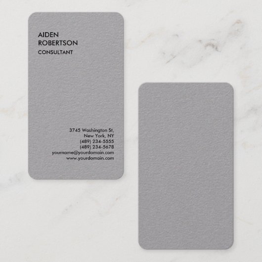 Grijs afgeronde exclusieve speciale moderne unieke visitekaartje (Voorkant / Achterkant)