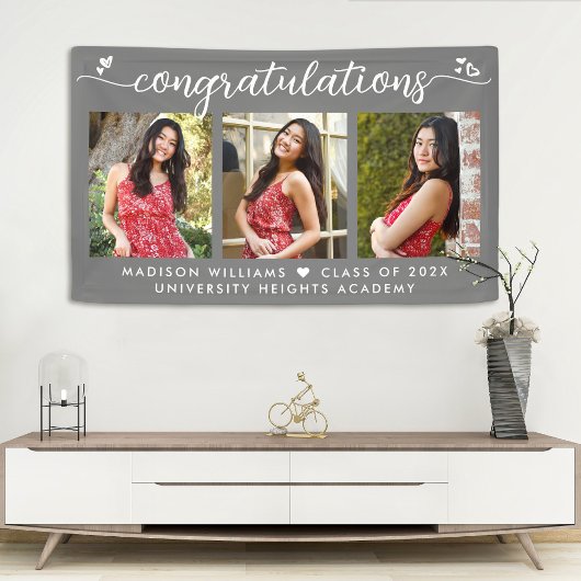 Grijs Afstuderen 3 Foto Moderne kalligrafie Hartel Spandoek