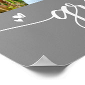 Grijs Afstuderen 4 Fotoscript Hearts Modern Girly Poster (Hoek)