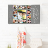 Grijs Afstuderen K-12 Script Photo Collage Modern Spandoek (Insitu)