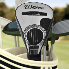 Grijs Akoestische Gitaar Woodgrain Gitarist Naam T Golfheadcover