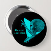 Grijs Alien, de waarheid is daarbuiten Ronde Button 4,0 Cm (Voorkant /achterkant)