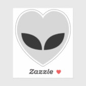 Grijs Alien Love Heart Sticker (Vel)