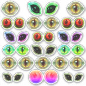 Grijs Alien Martian Lizard Dragon Monster Ogen Sticker (Voorkant)