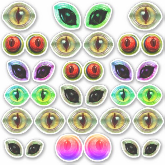 Grijs Alien Martian Lizard Dragon Monster Ogen Sticker (Voorkant)