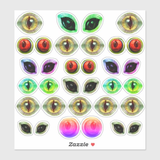 Grijs Alien Martian Lizard Dragon Monster Ogen Sticker (Vel)