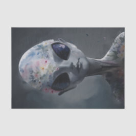 Grijs Alien Waterverf Bloemen Tissuepapier