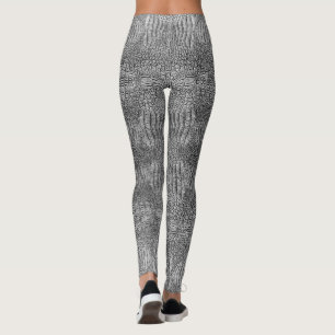Grijs alligatorleer leggings