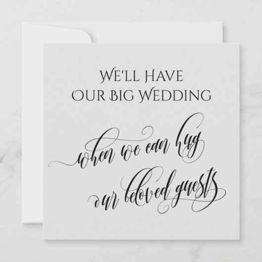 Grijs als we je kunnen knuffelen uitgestelde bruil kaart (Voorkant)