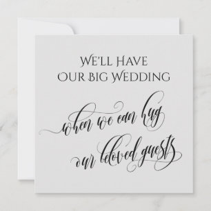 Grijs als we je kunnen knuffelen uitgestelde bruil kaart