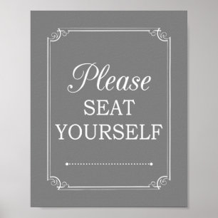 Grijs alsjeblieft, plaats je zelf grappige Bathroo Poster