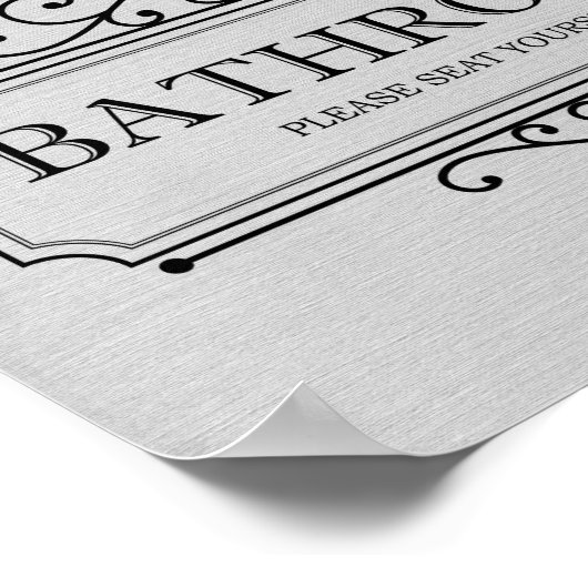  grijs alsjeblieft zit je zelf grappige badkamer poster (Hoek)