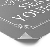 Grijs alstublieft Zitten jullie zelf Funny Bathroo Poster (Hoek)