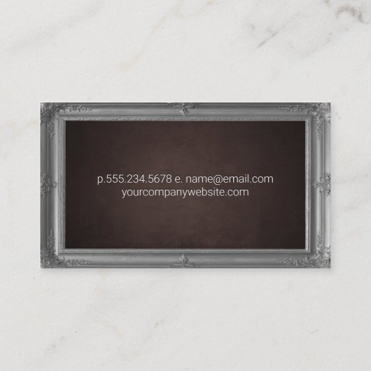 Grijs Antiek Lijst | Bruine textuur Visitekaartje (Achterkant)
