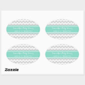 Grijs Aqua Chevron Baby shower Favor Stickers (Vel)
