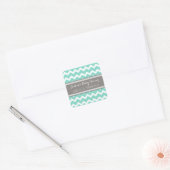 Grijs Aqua Chevron Baby shower Favor Stickers (Envelop)
