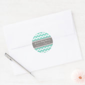 Grijs Aqua Chevron Baby shower Favor Stickers (Envelop)