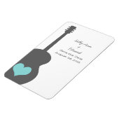 Grijs/Aqua Guitar Hart Opslaan Datum Magnet Magneet (Linkerzijde)