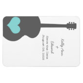 Grijs/Aqua Guitar Hart Opslaan Datum Magnet Magneet (Horizontaal)