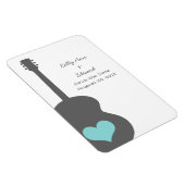 Grijs/Aqua Guitar Hart Opslaan Datum Magnet Magneet (Rechterzijde)