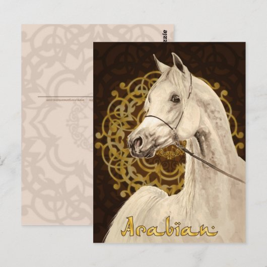 Grijs Arabisch briefkaart (Voorkant / Achterkant)