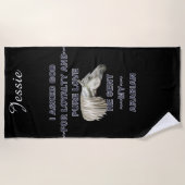 Grijs Arabisch paard gepersonaliseerd Strandlaken (Voorkant)