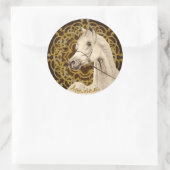 Grijs Arabisch paard ronde sticker (Tas)
