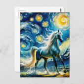 Grijs Arabisch Paard Van Gogh Briefkaart (Voorkant / Achterkant)
