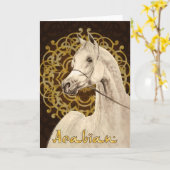 Grijs Arabisch paardwenskaart Kaart (Gele Bloem)