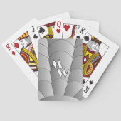 Grijs Art Deco Design Monogrammed Pokerkaarten (Achterkant)