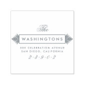 Grijs Art Deco Familienaam Retouradres Zelfinktende Stempel (Design)