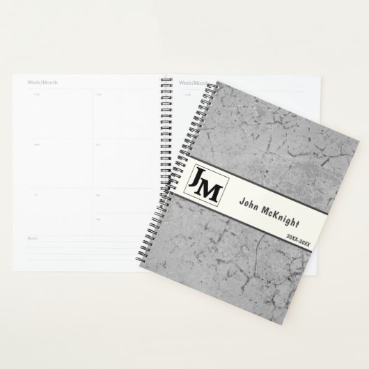 Grijs asfalt grunge mannelijk ontwerp planner (Display)