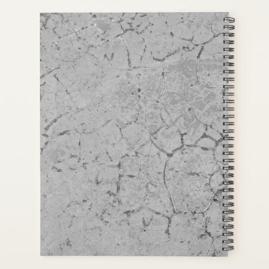 Grijs asfalt grunge mannelijk ontwerp planner (Achterkant)