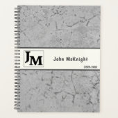 Grijs asfalt grunge mannelijk ontwerp planner (Voorkant)