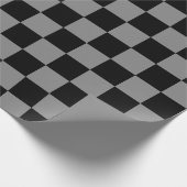 Grijs Aszwart Checker Patroon Verpakking Papier (Hoek)