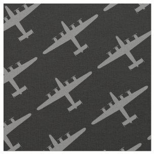 Grijs B-24 Liberator Vliegtuig Patroon Zwart Stof