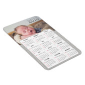 Grijs Baby foto 2018 Kalender Koelkast Magnet Magneet (Rechterzijde)
